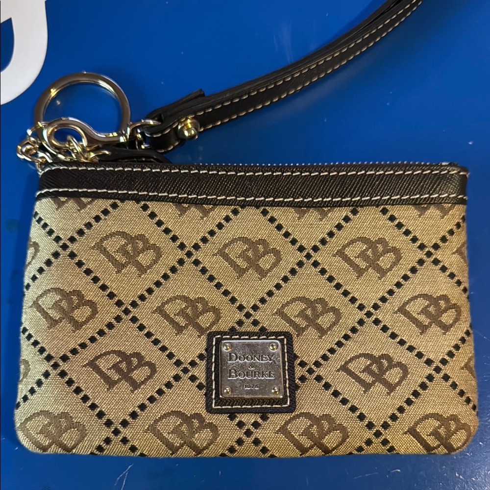 Dooney & Bourke Tan and Brown Wristlet